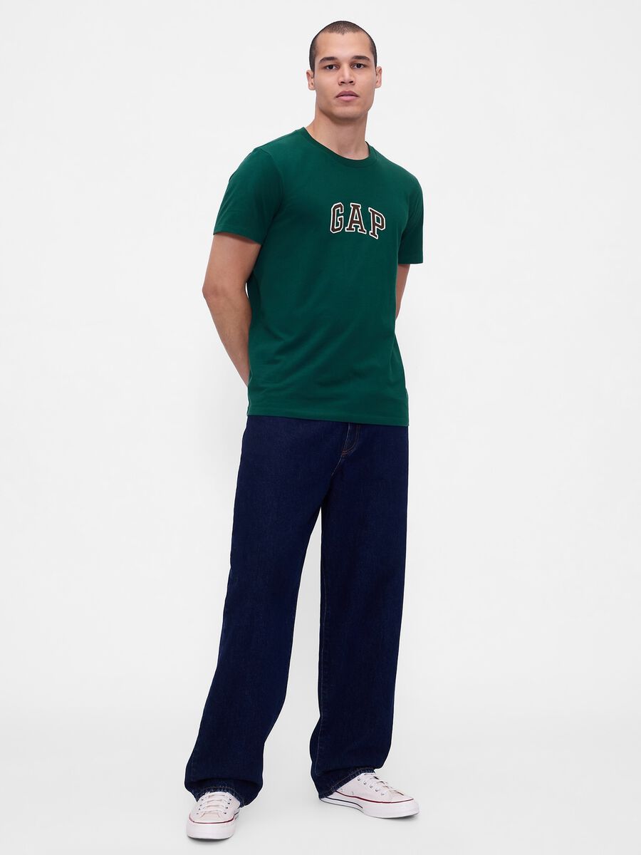 Short-sleeved green cotton T-shirt_2