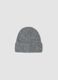 Cappello grigio in lana elasticizzata a coste_0