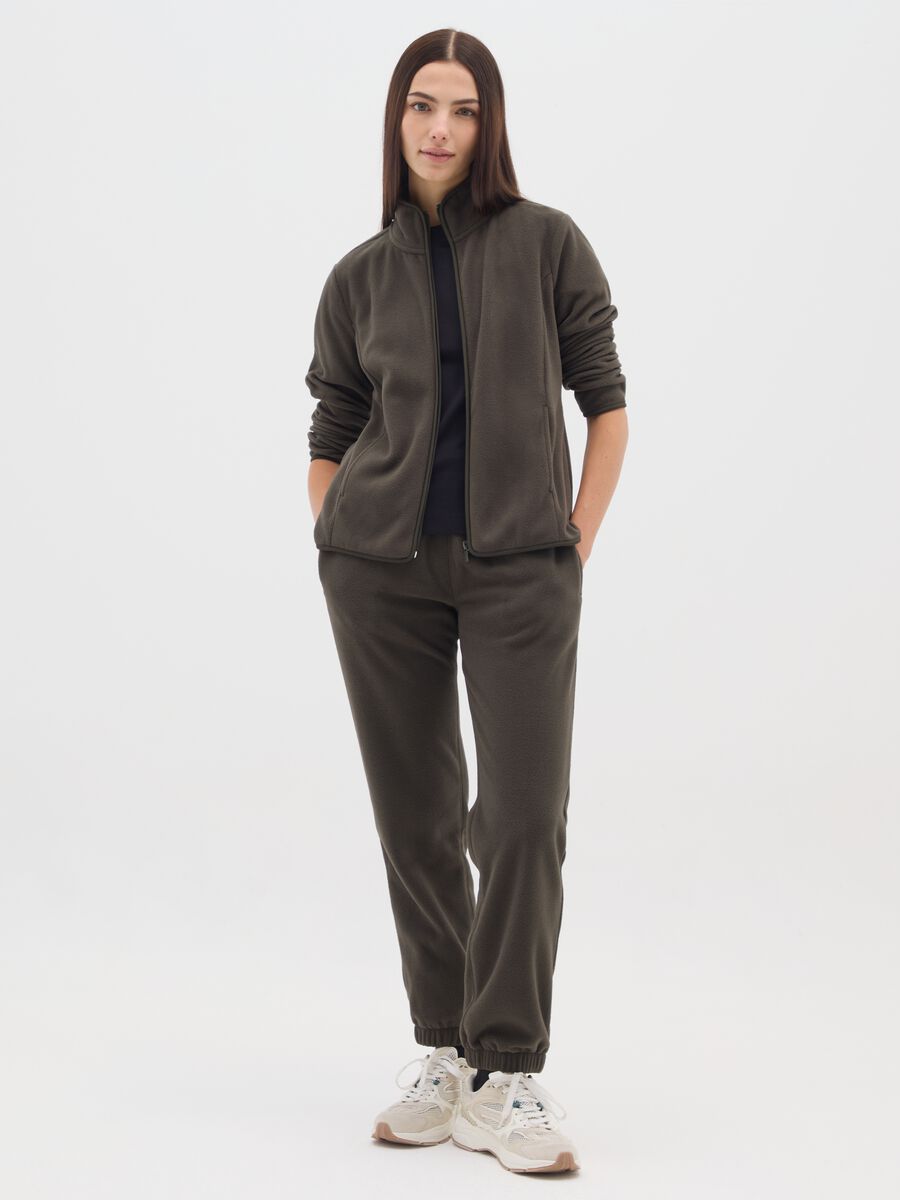 Regular fit green jogger trousers with elasticated waist_0