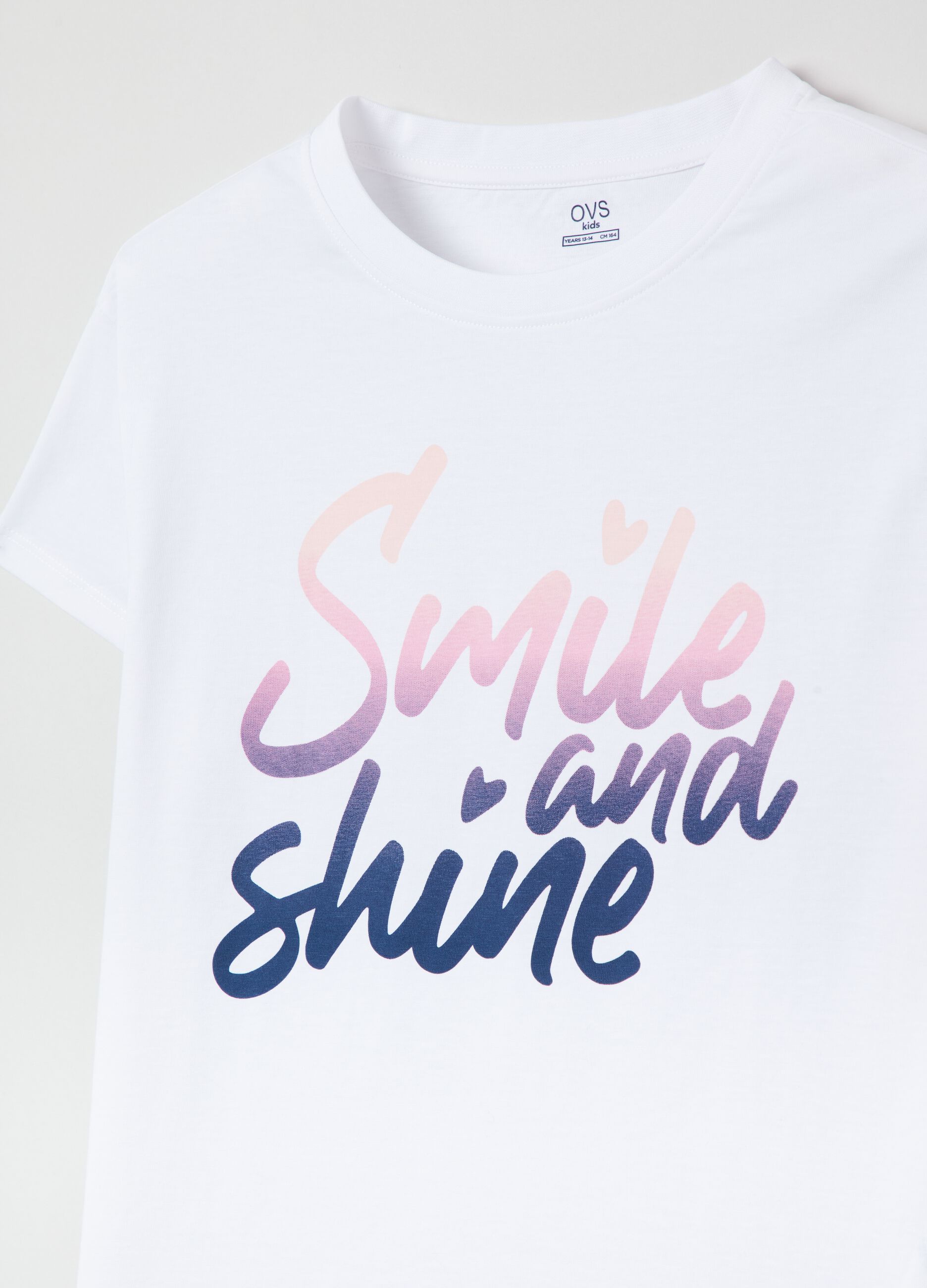 Cotton T-shirt with printed lettering