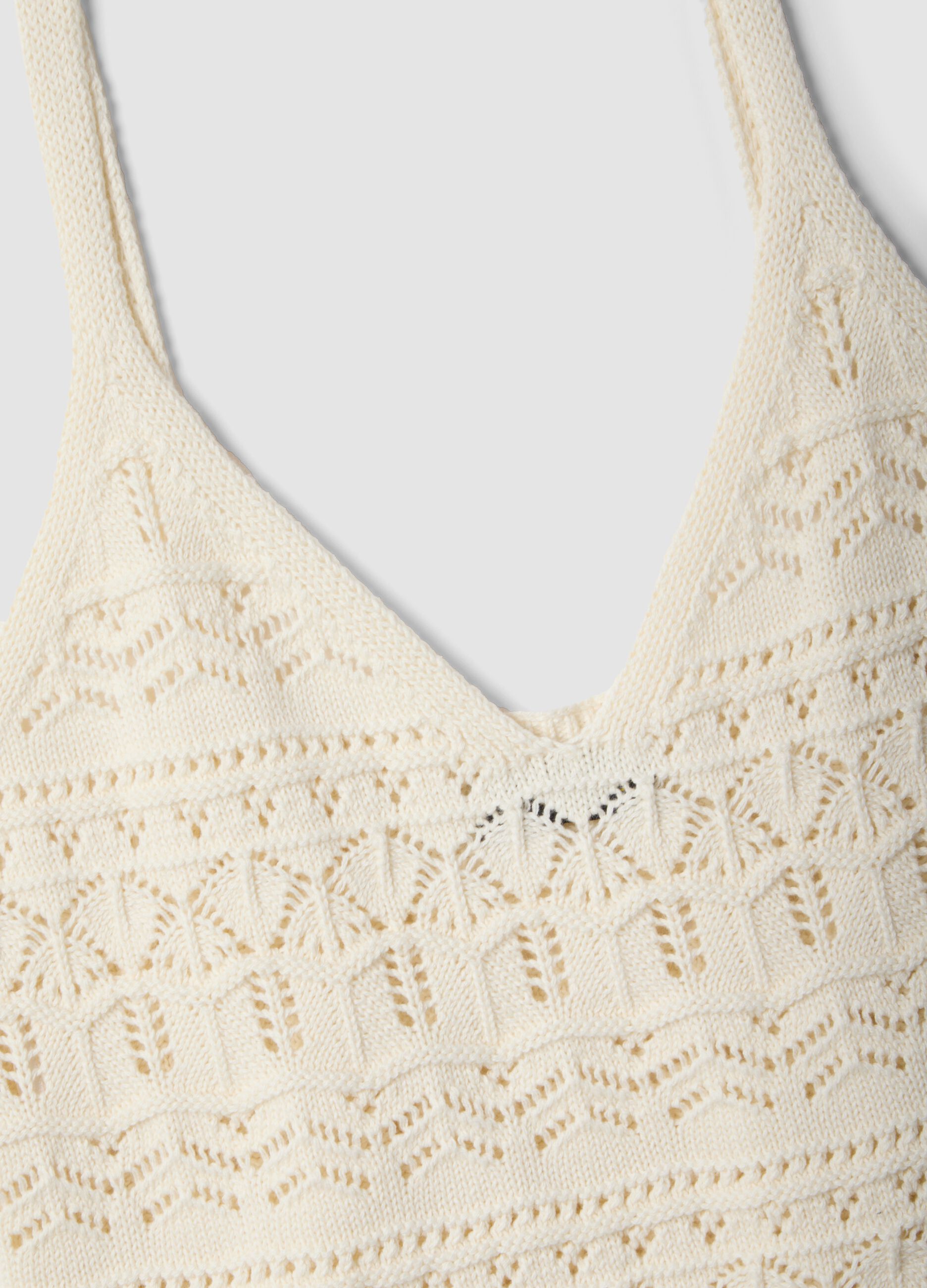 White pure cotton regular-fit knitted vest top