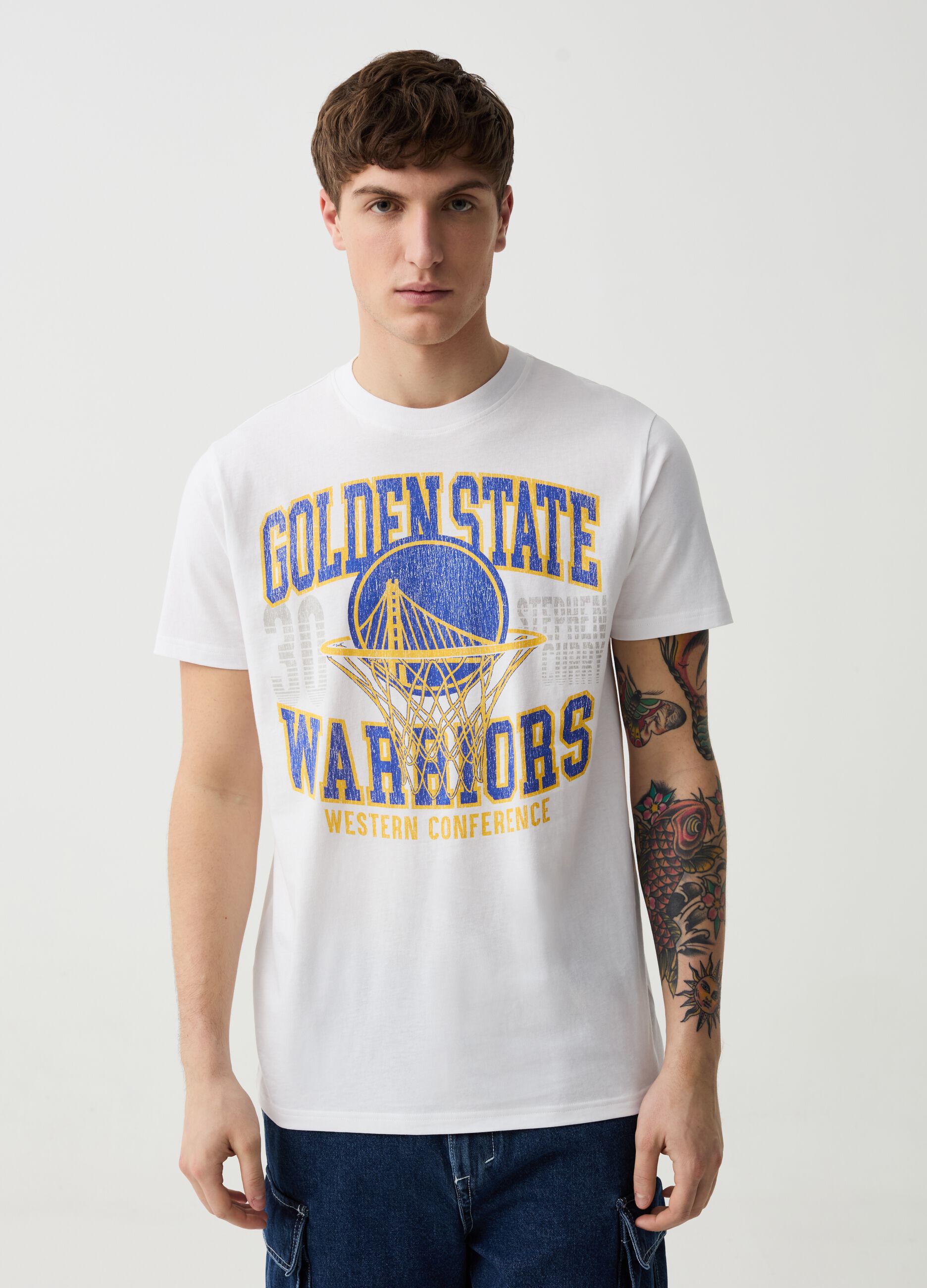 T-shirt con stampa NBA Golden State Warriors