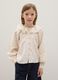Beige regular fit girls' blouse with floral pattern_1