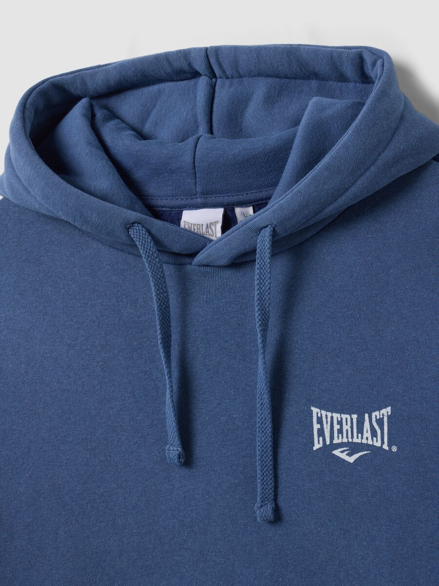 Blue hooded sweatshirt in cotton blend with logo_1