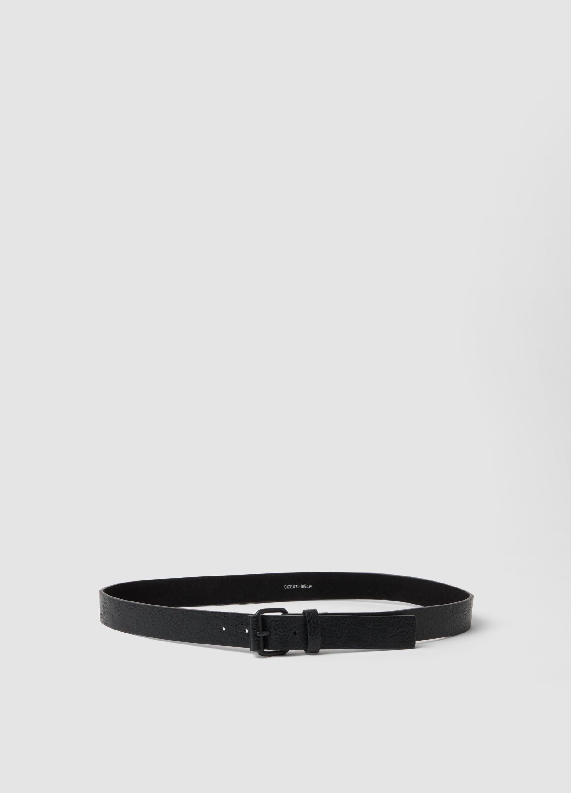 Black belt with square metal buckle