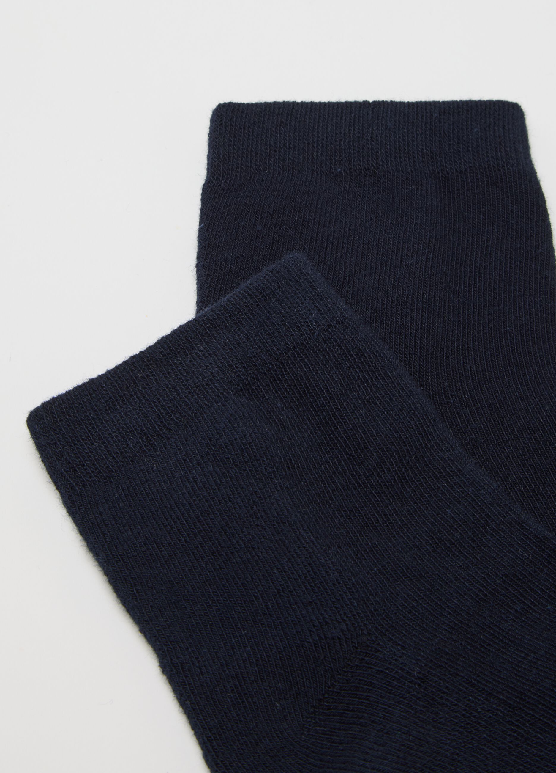 Set of blue cotton blend sports socks