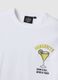 White pure cotton regular fit T-shirt with Margarita print_5