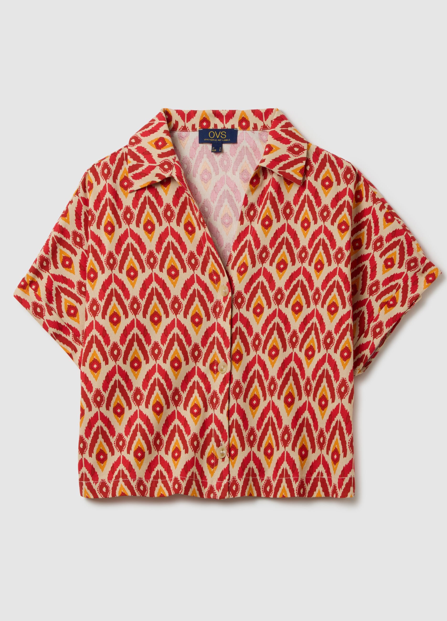 Women's Multicolour Linen Blend Shirt Regular Fit