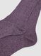 Long purple socks in stretch cotton and linen blend_1