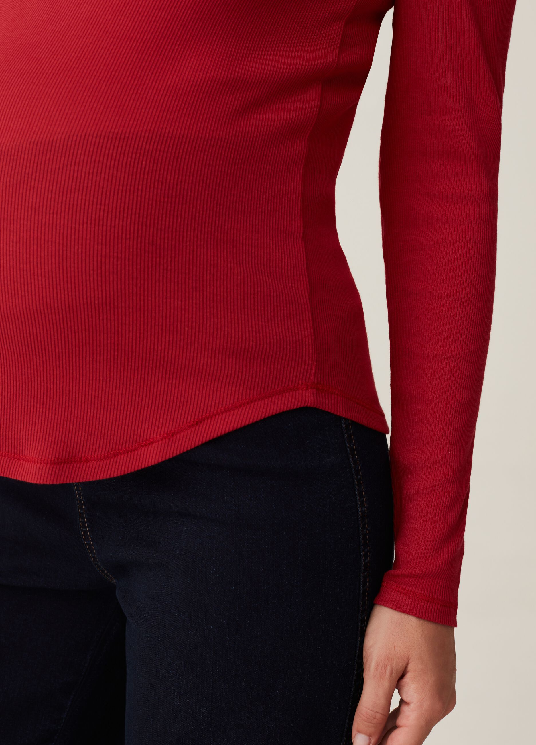 T-shirt premaman a costine con maniche lunghe_4