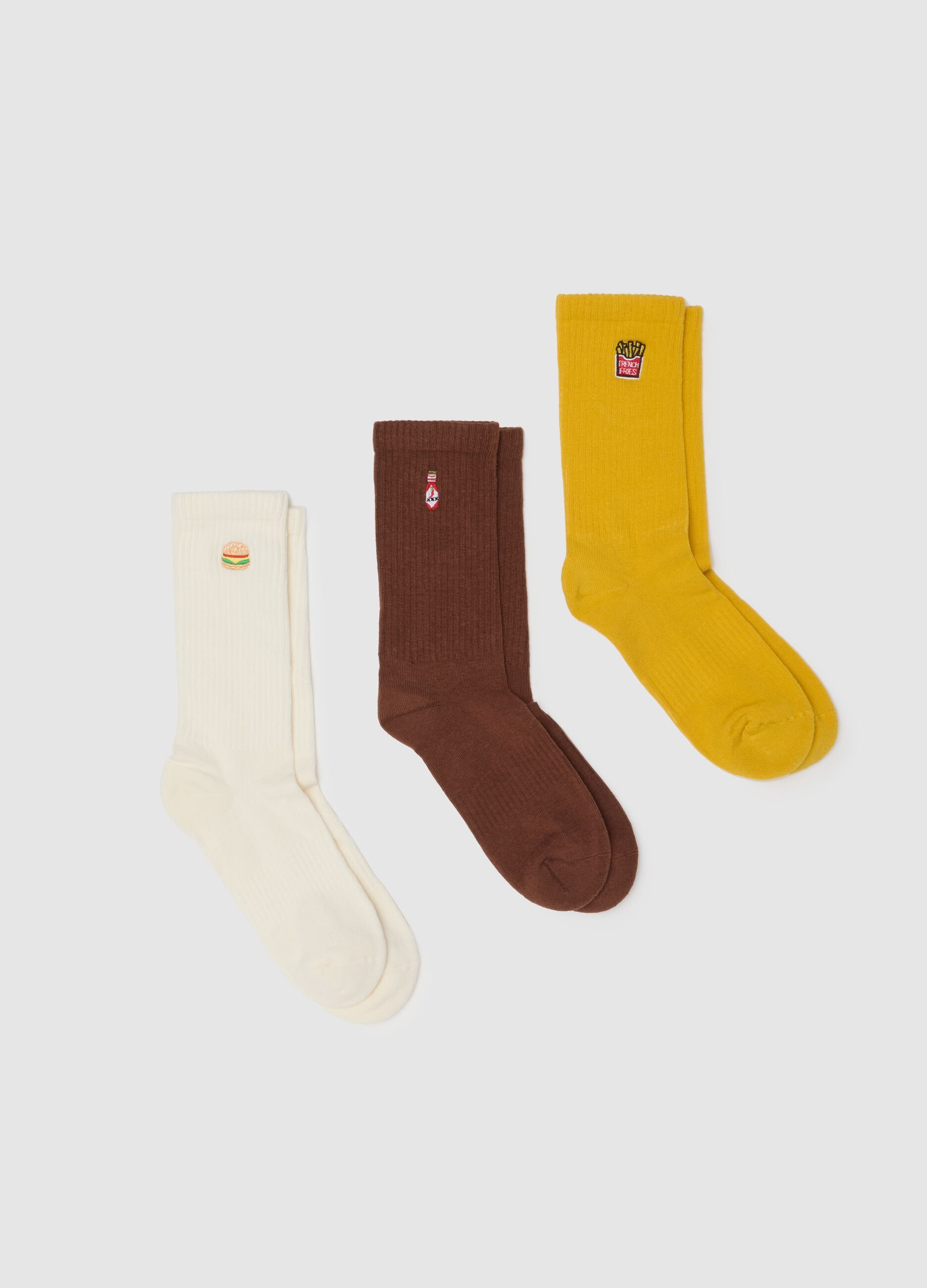 Tripack multicolour elasticated cotton socks