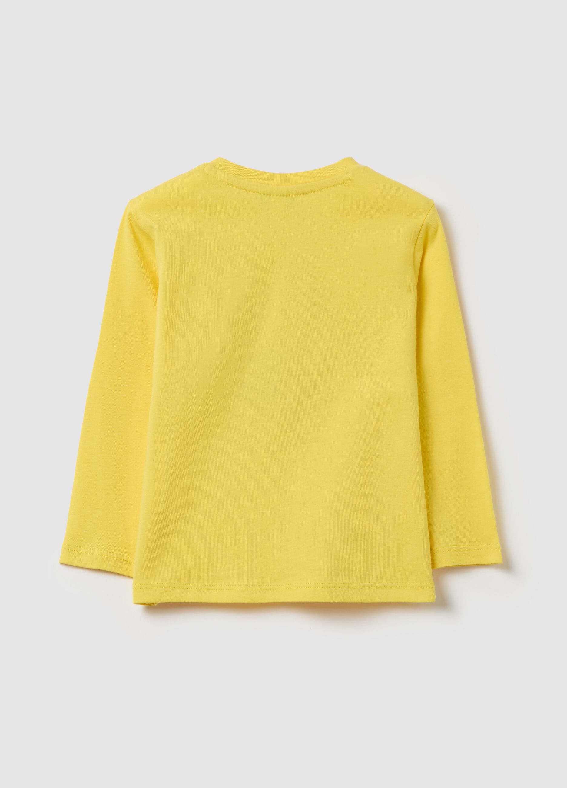 Cotton T-shirt with print and long sleeves