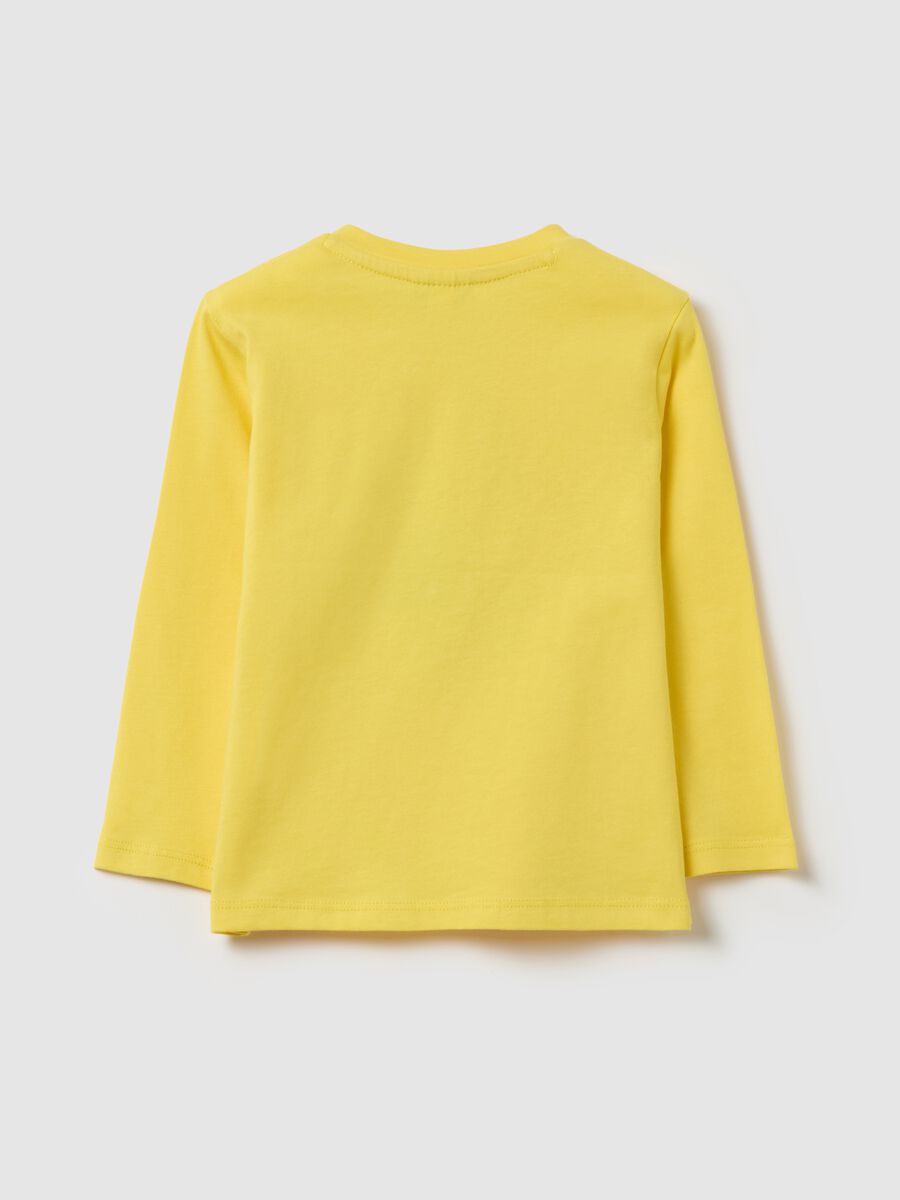 Cotton T-shirt with print and long sleeves_1