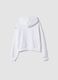 White cropped pure cotton hoodie with Lilo & Stitch print_2