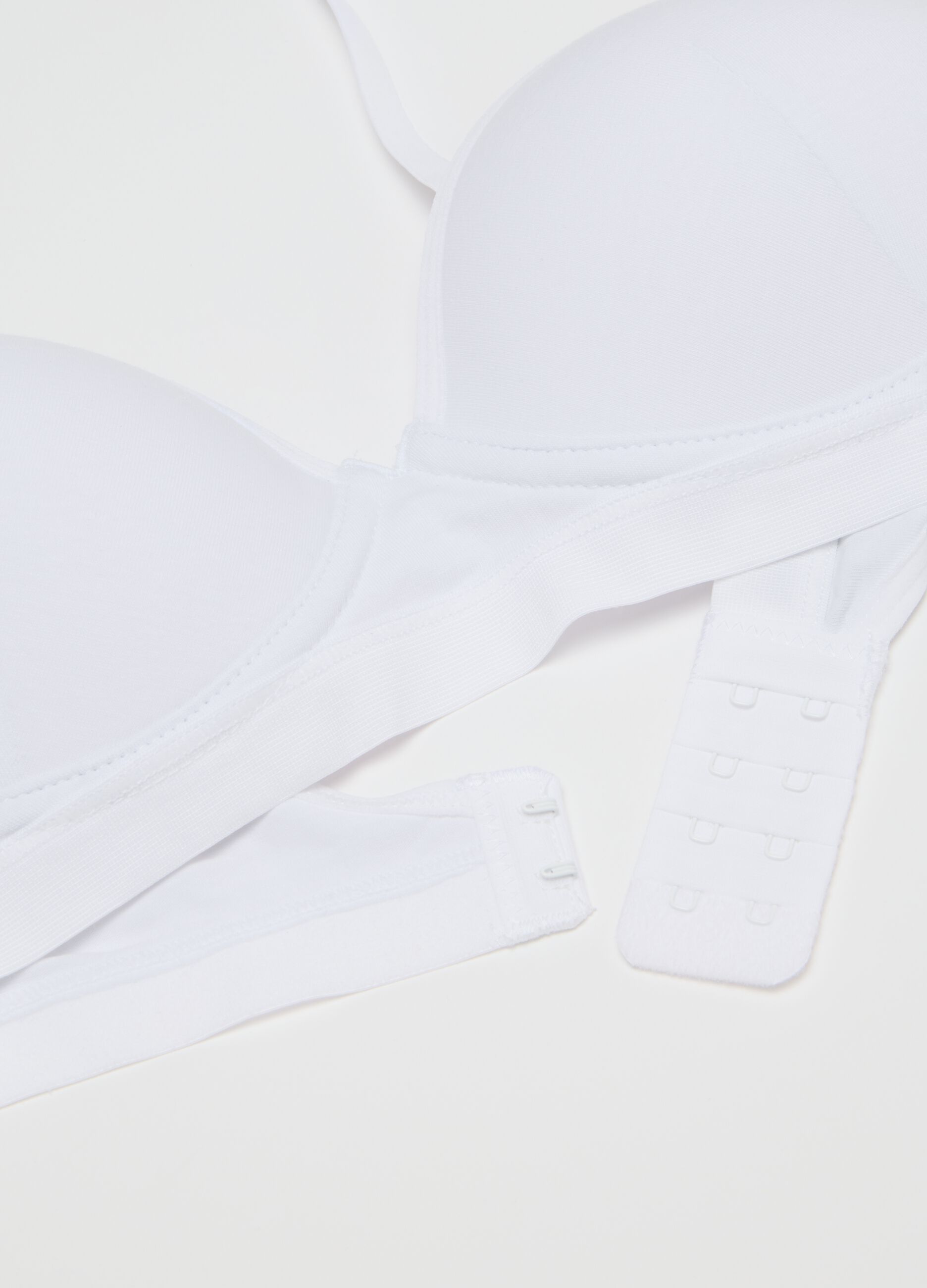 Women's White Stretch Cotton Bra