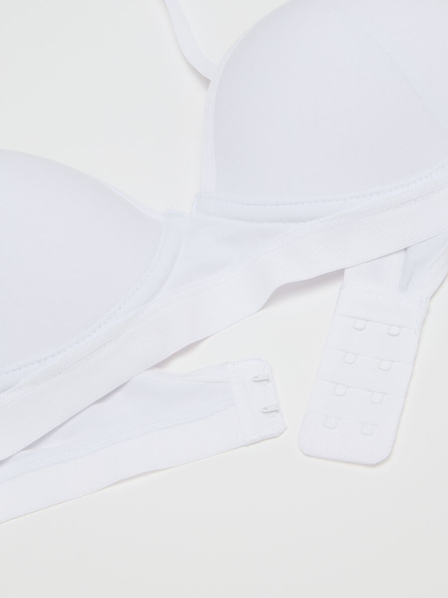Women's White Stretch Cotton Bra_5