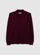 Burgundy V-neck top with collar_4