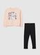 Set jogging da bambina in cotone rosa regular fit_0
