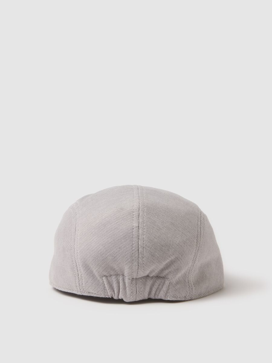 Grey chambray flat cap regular fit_1
