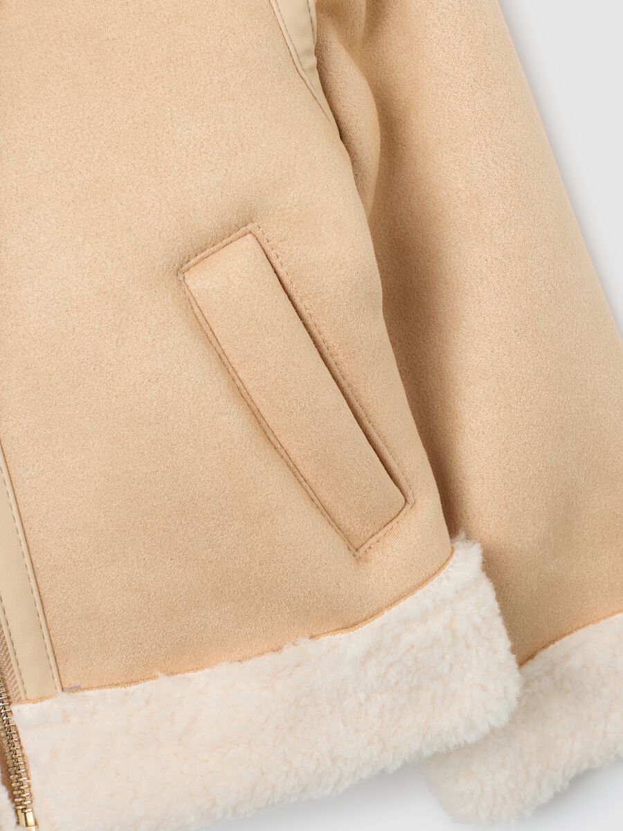 Giacca da bambina beige regular fit_3