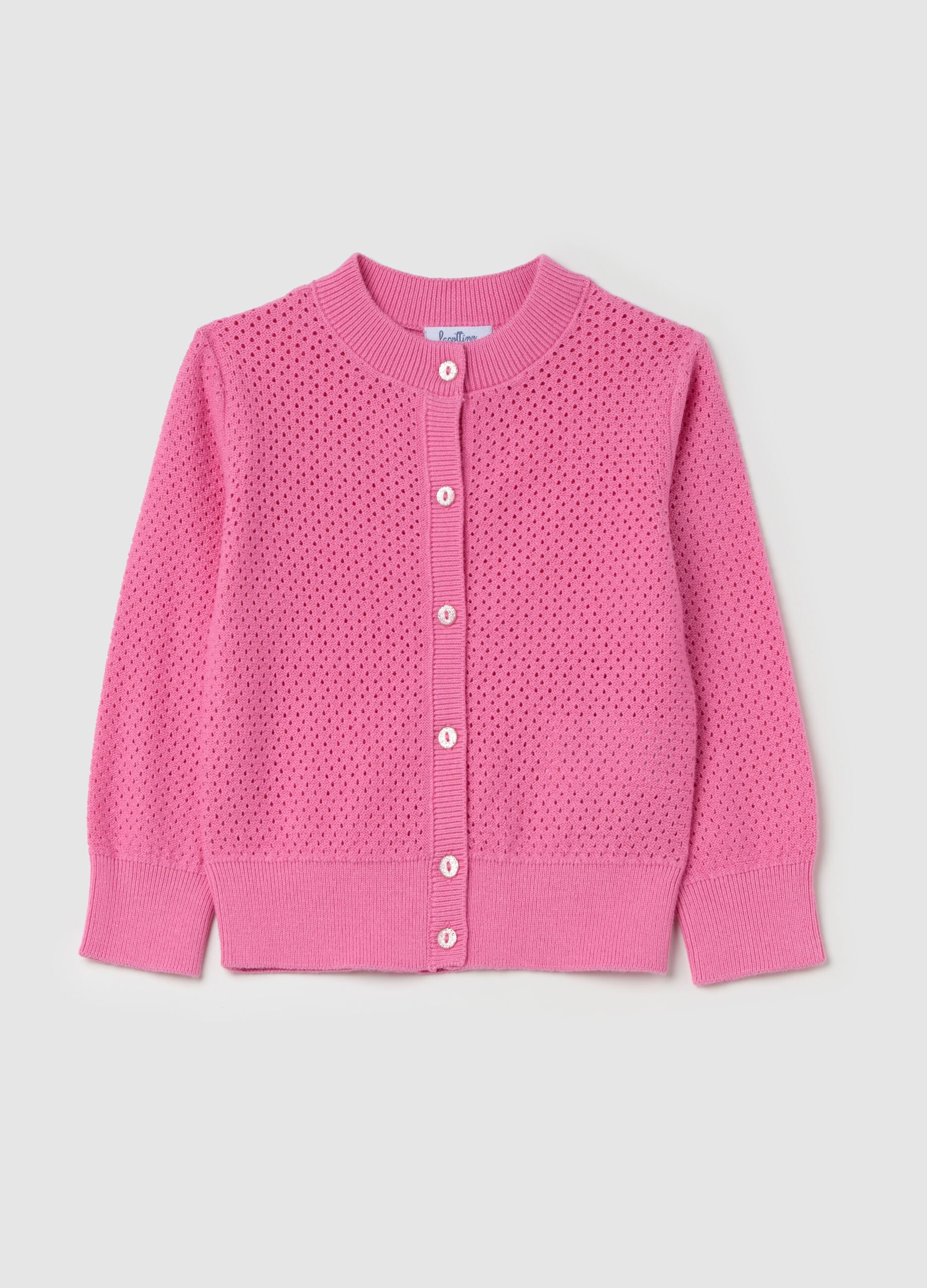 Cardigan with openwork design