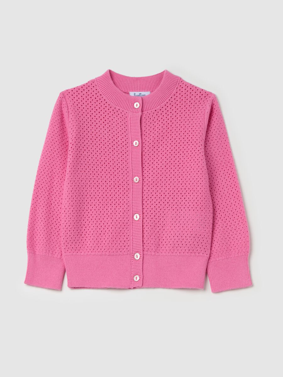 Cardigan with openwork design_0