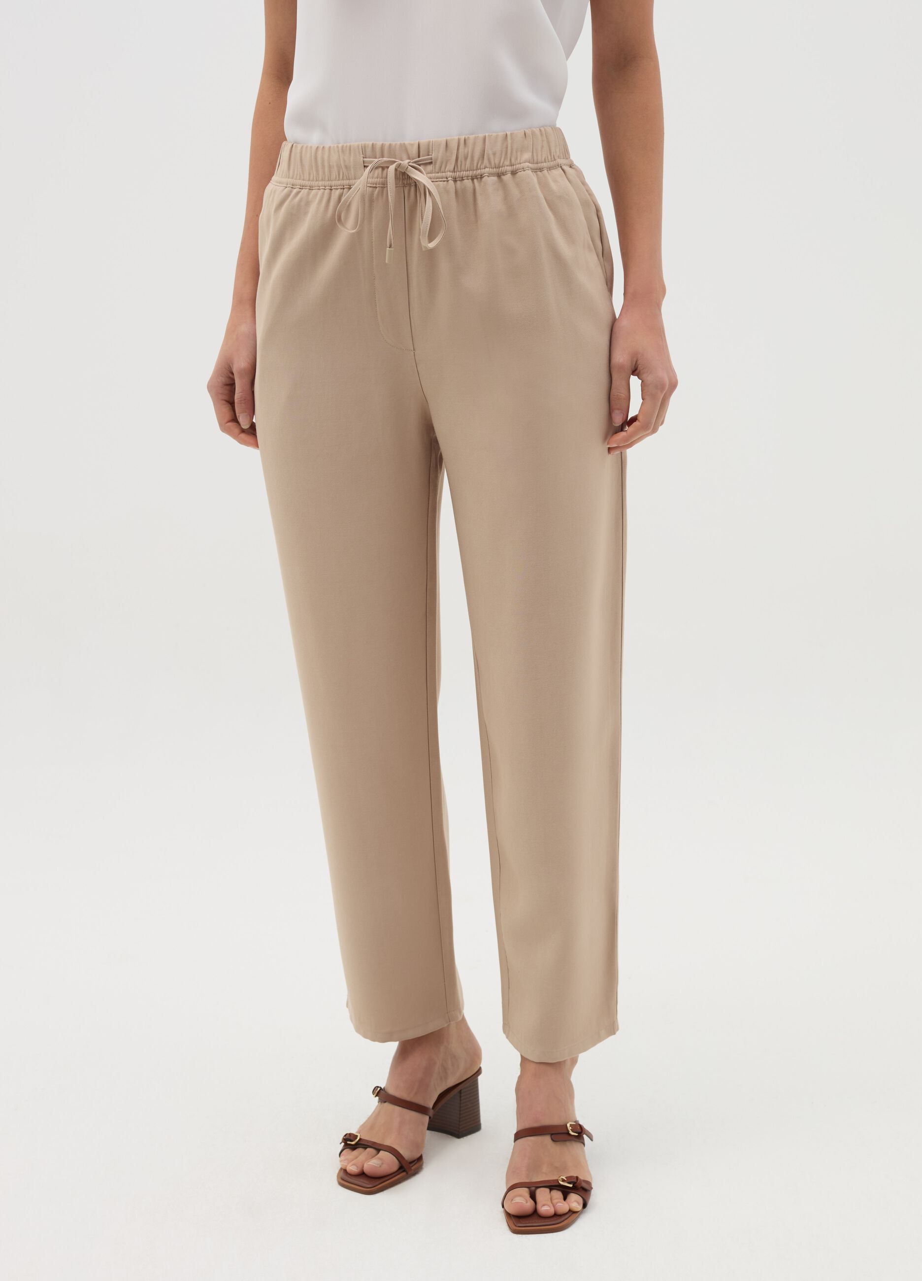 Joggers in misto viscosa con coulisse