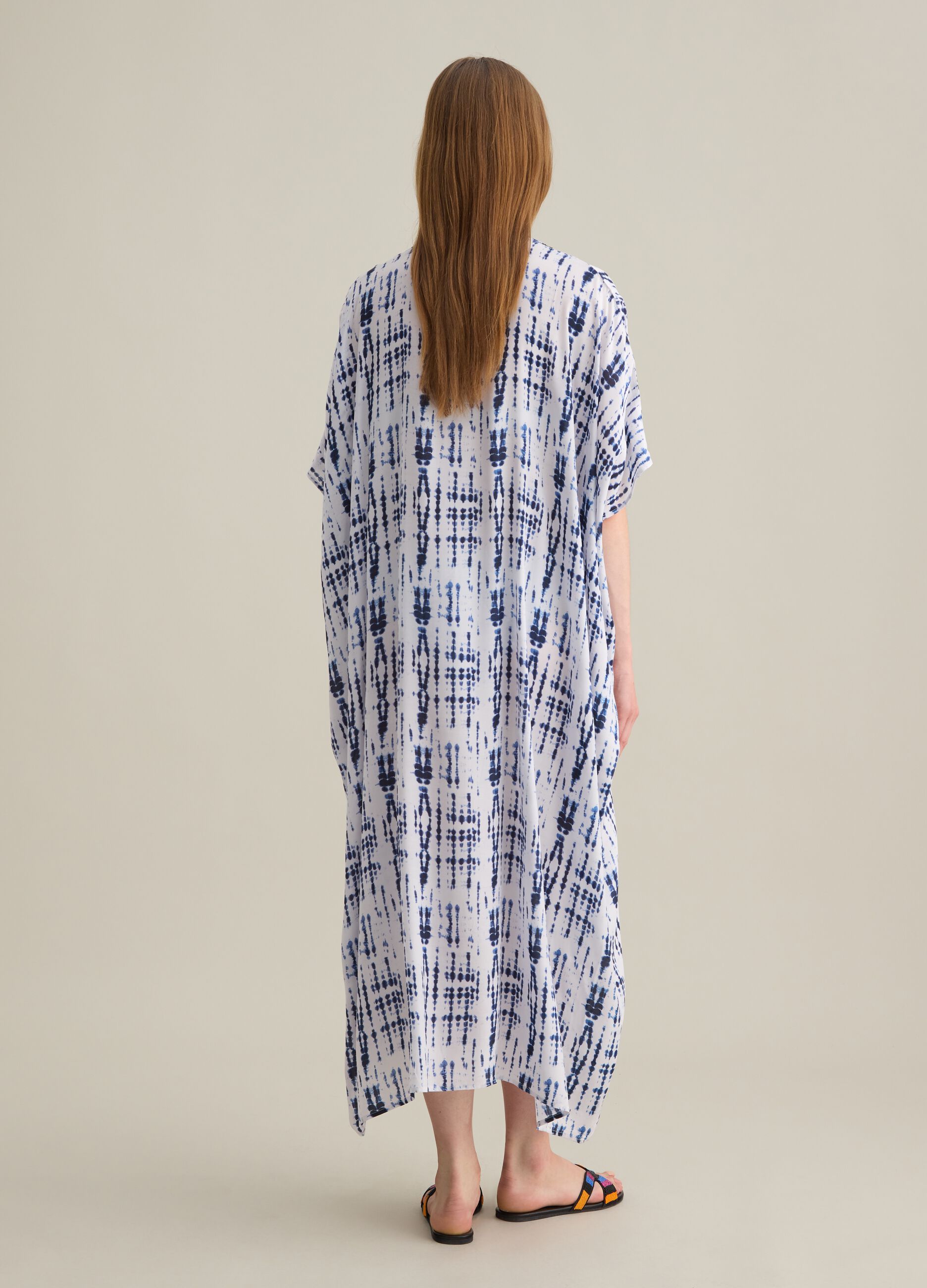 Kaftano da donna in viscosa multicolor lungo