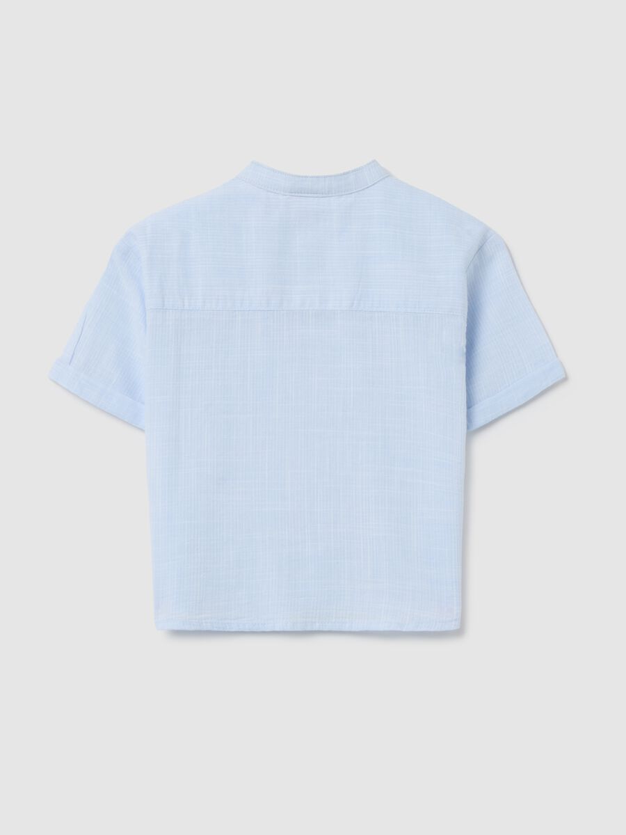 Cotton shirt with mandarin collar and pocket_1