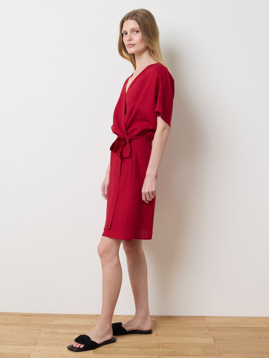 Short red wraparound dress_1
