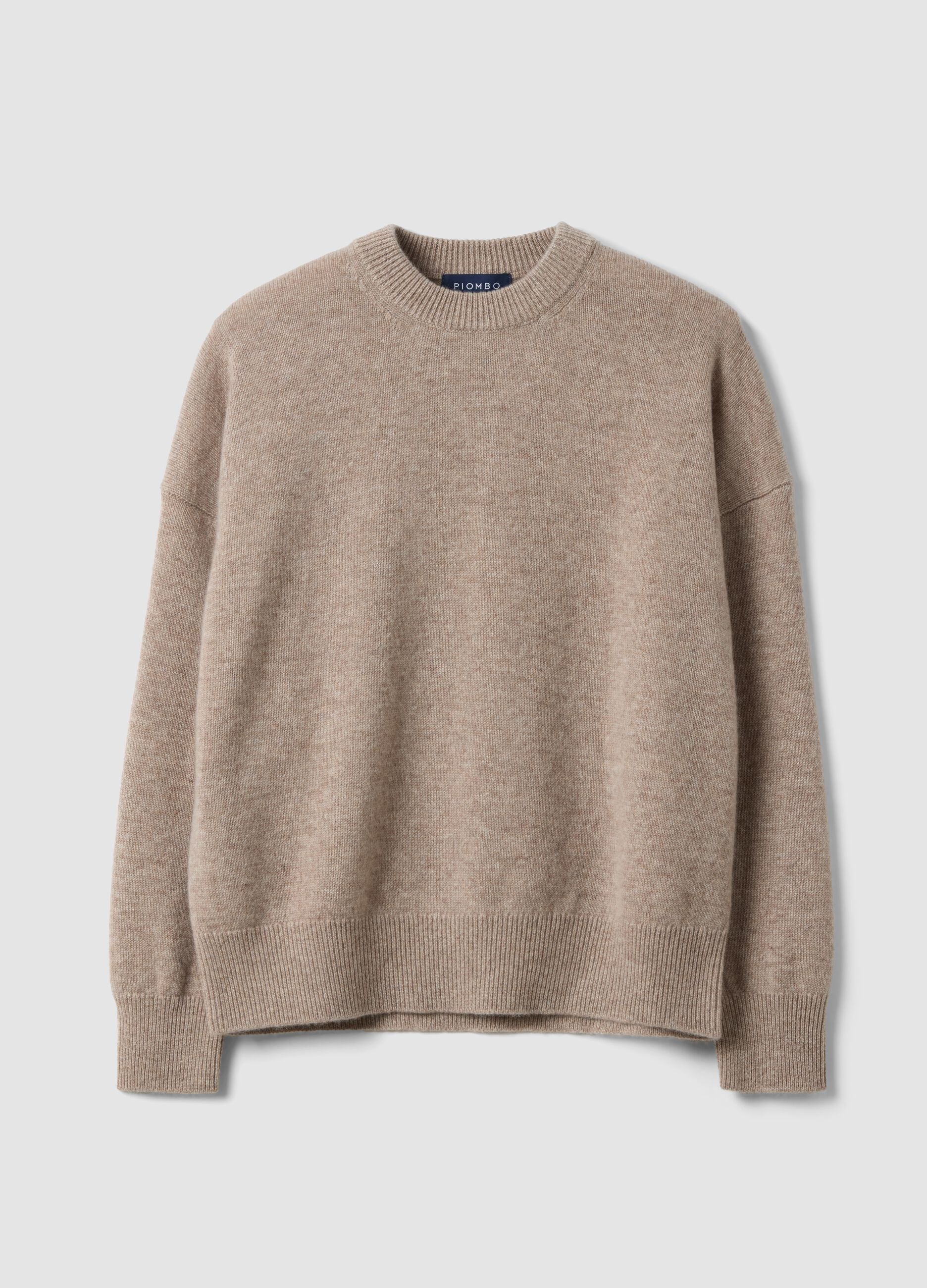 Beige pure cashmere oversized jumper