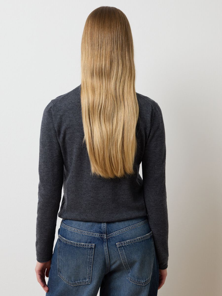 Grey Regular Fit Pure Wool Sweater_2