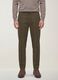 Pantaloni chino verde in twill di cotone elasticizzato slim fit_1