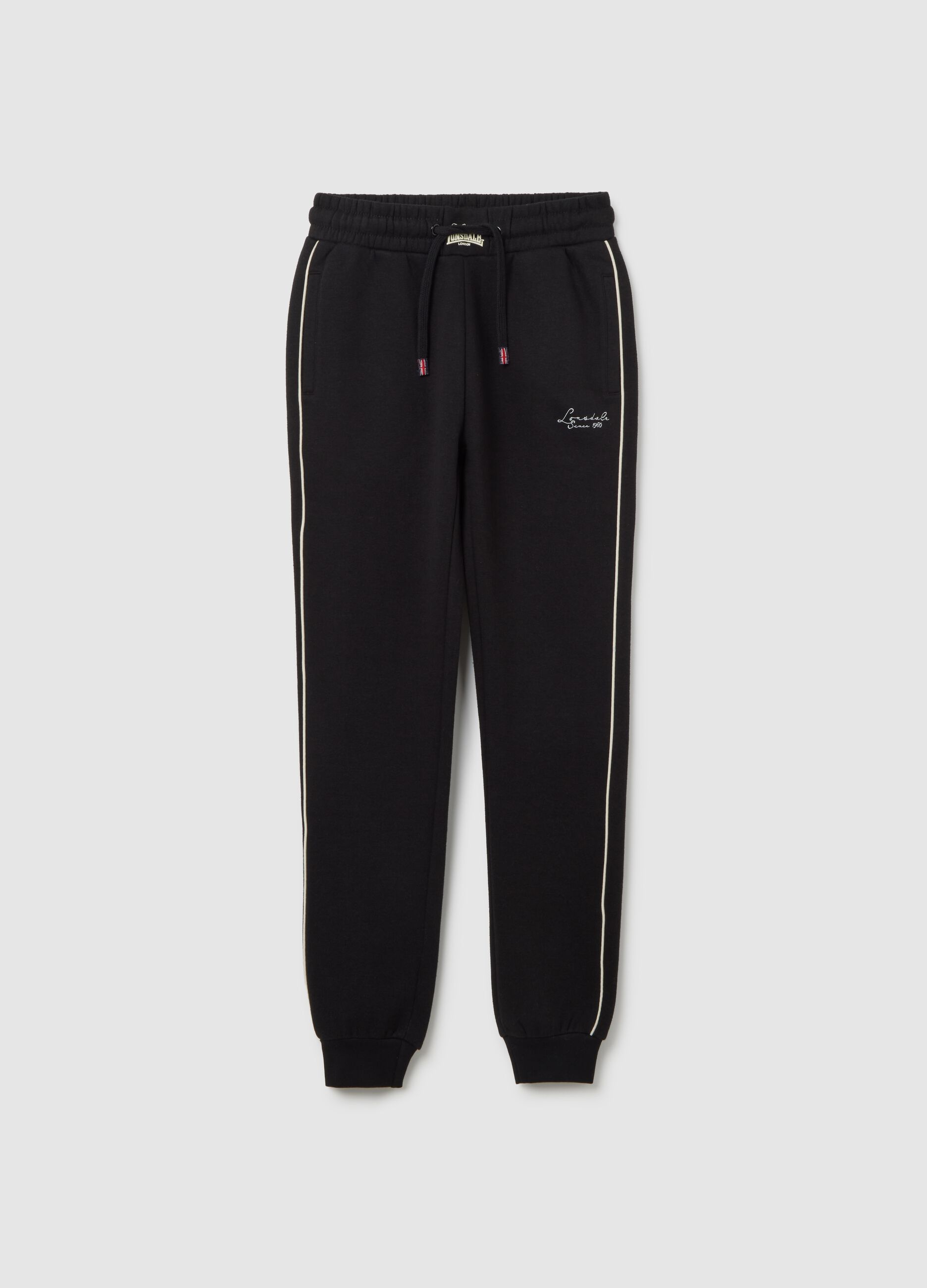 Regular Fit Black Cotton Blend Jogger Trousers