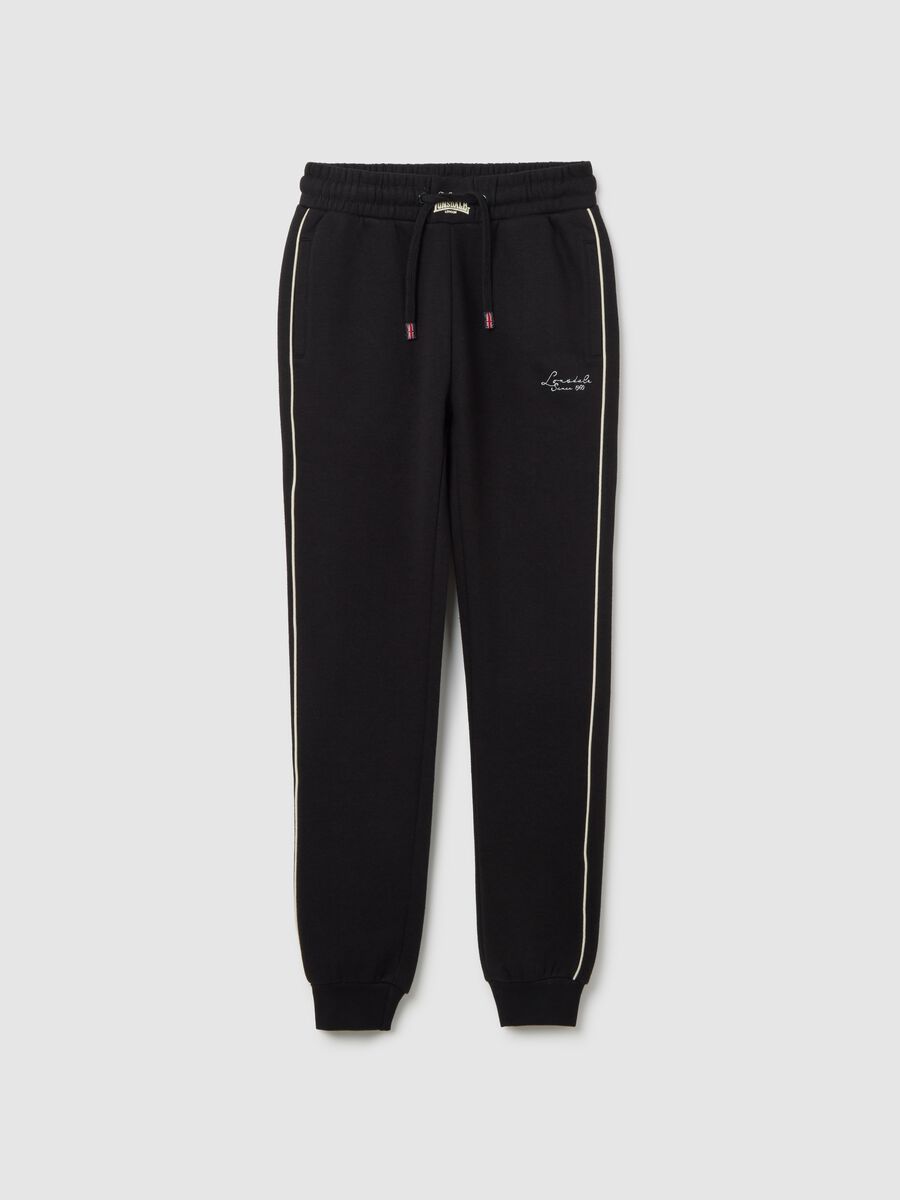 Pantaloni jogger in misto cotone nero regular fit_0