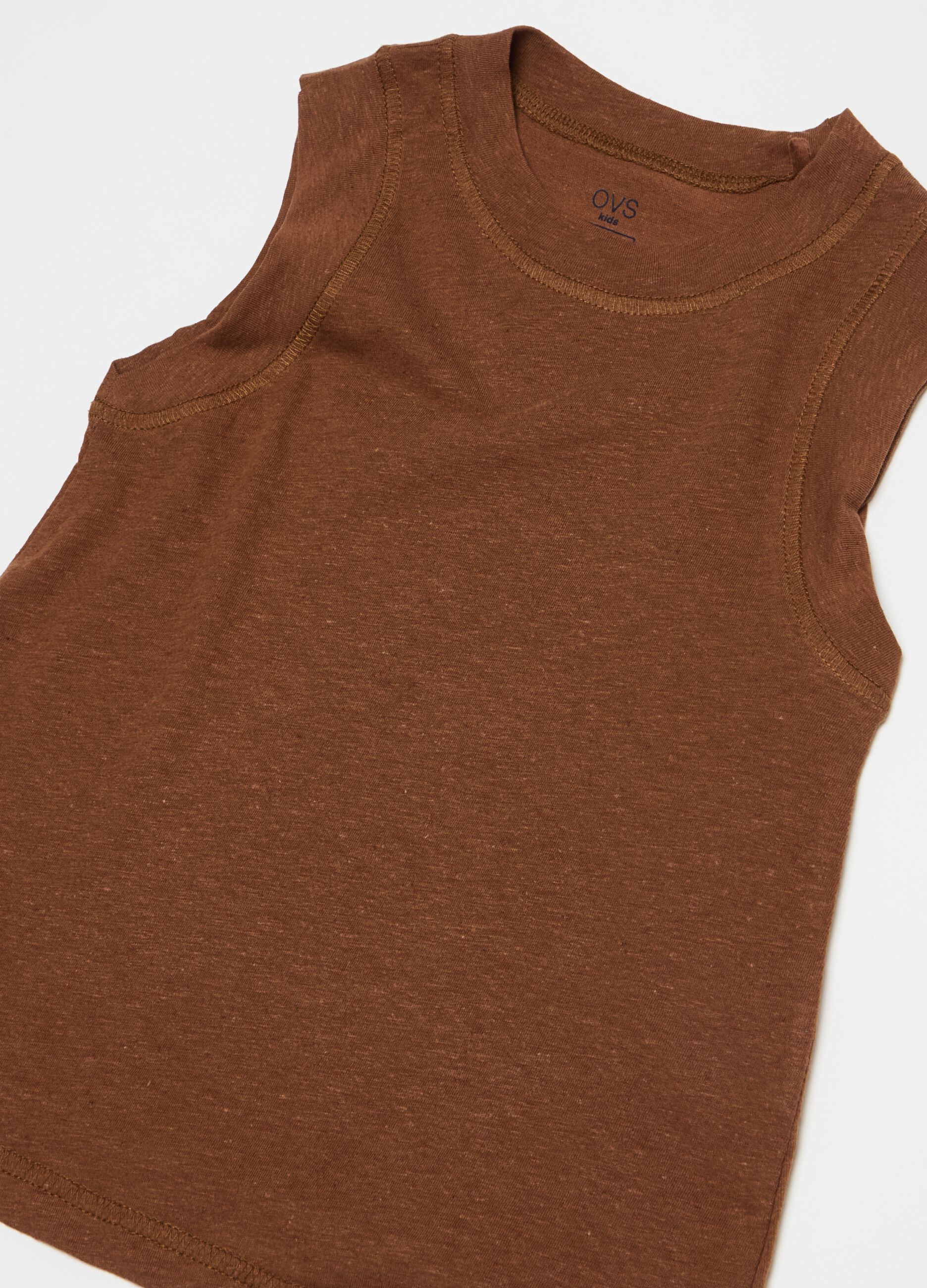 Cotton and linen tank top