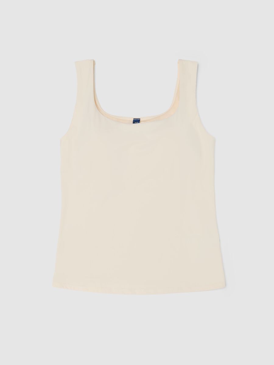 Canottiera beige regular fit con spalline larghe_4