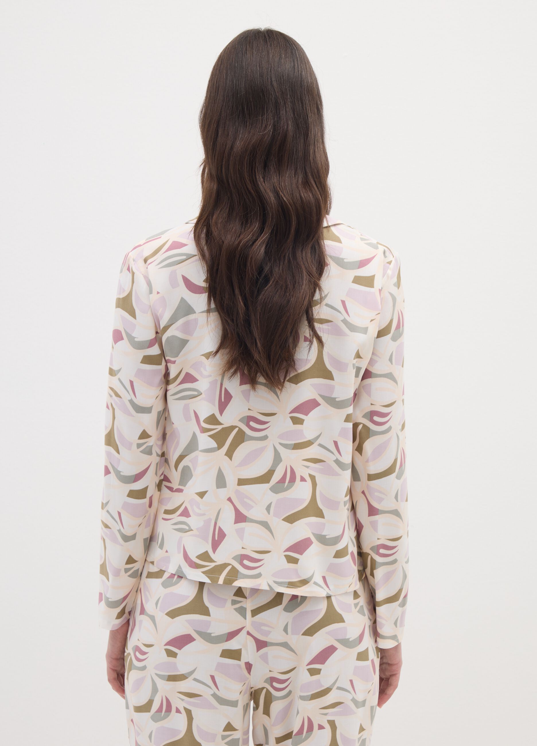 Multicolour viscose shirt with regular fit