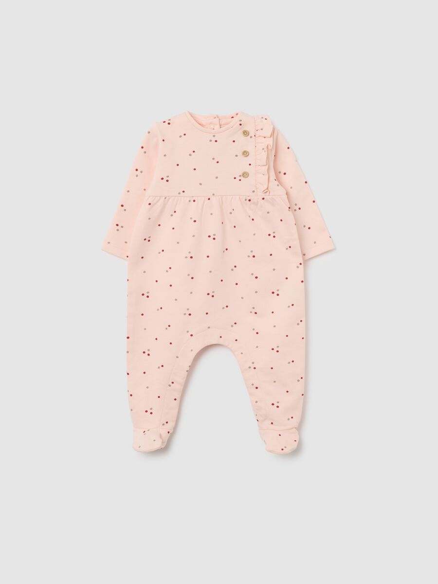 Tutina da neonata in puro cotone multicolor con bottoni_0