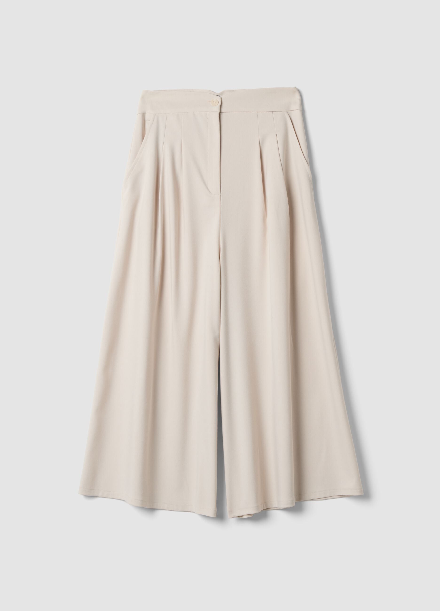 Brown stretch viscose culottes skirt