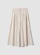 Brown stretch viscose culottes skirt_0