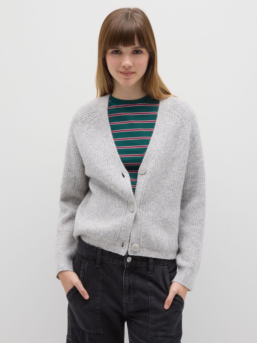 Grey oversized fit cardigan_0