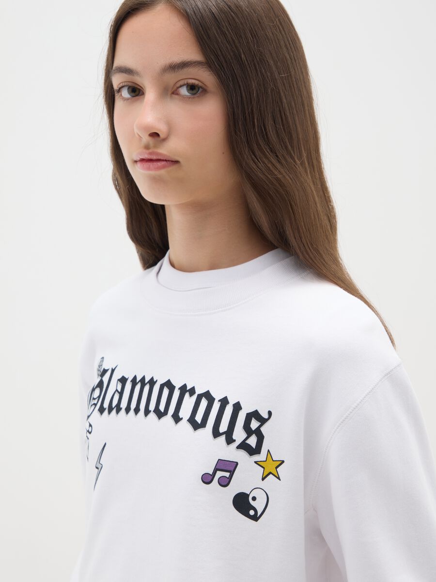 Felpa bianca in cotone per bambina_2