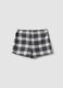 Gonna pantalone nera in viscosa elasticizzata a quadri_1