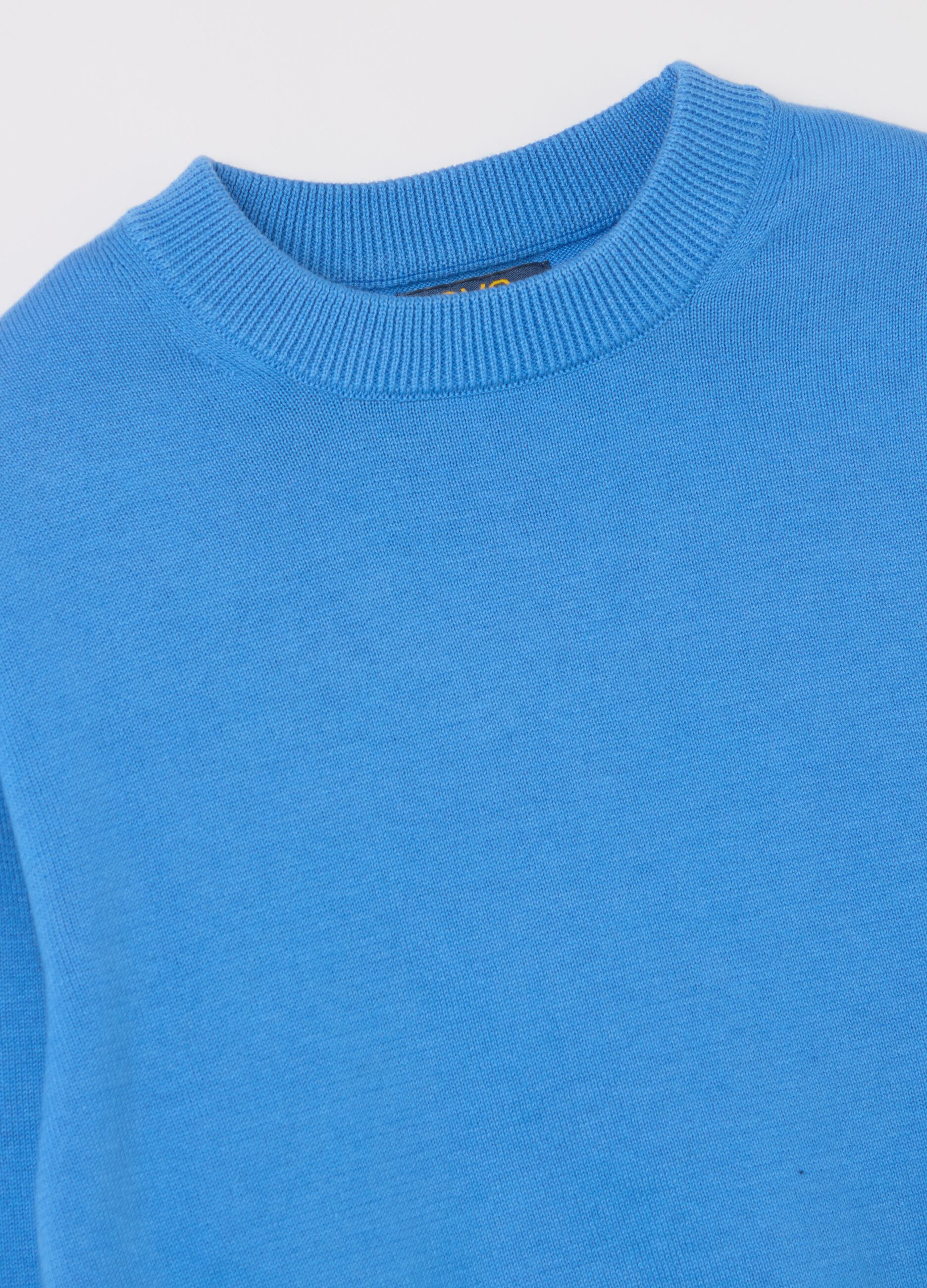 Pullover in cotone tinta unita 