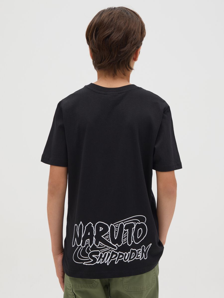Boys’ oversized black T-shirt in 100% cotton with Naruto print_1