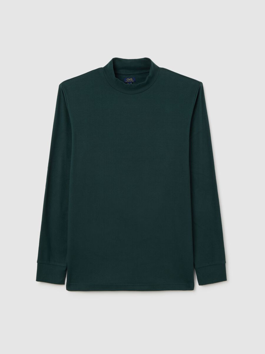 Felpa verde in pile regular fit_0