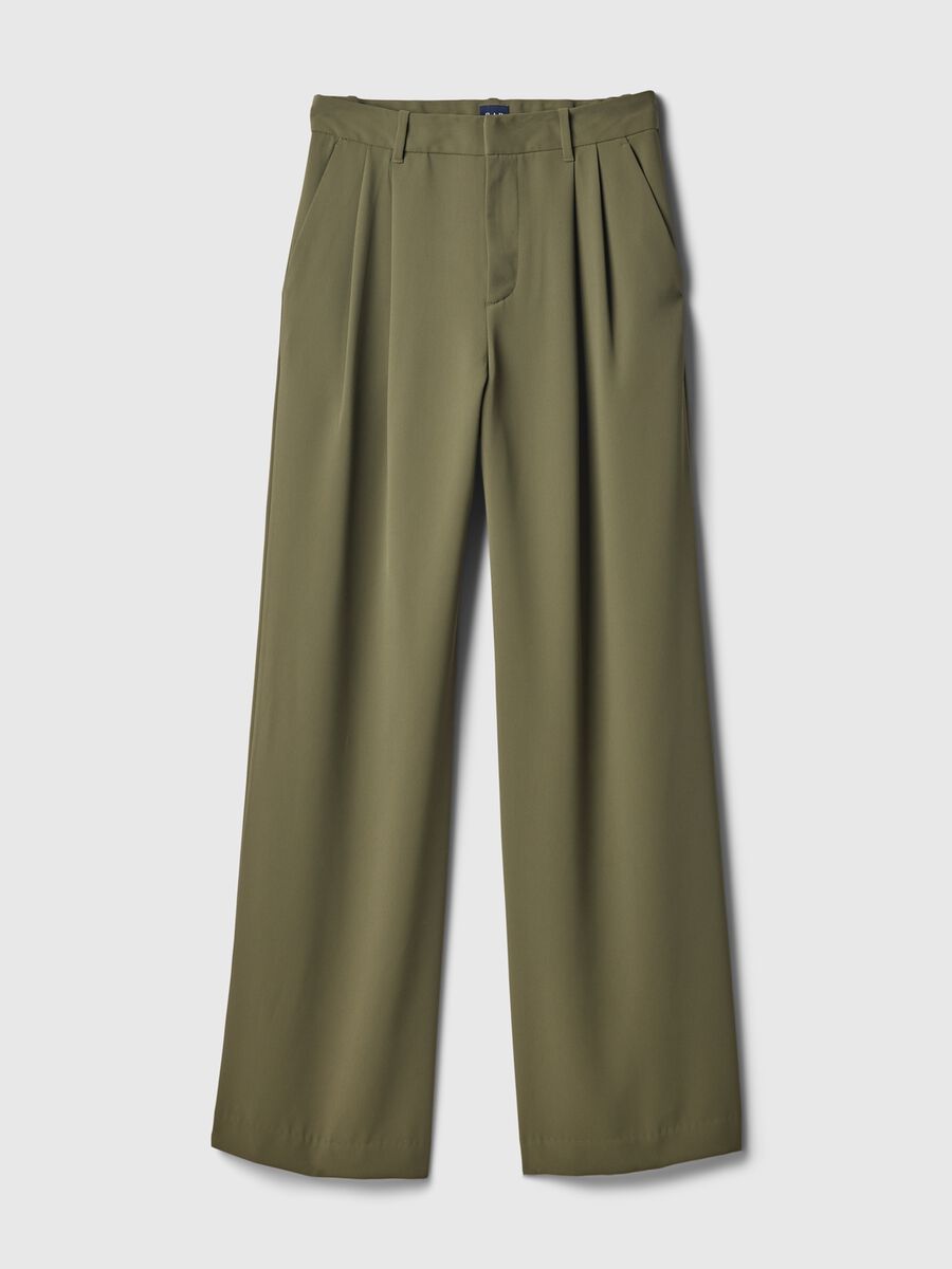 Pantalone wide leg vita alta con pinces_5