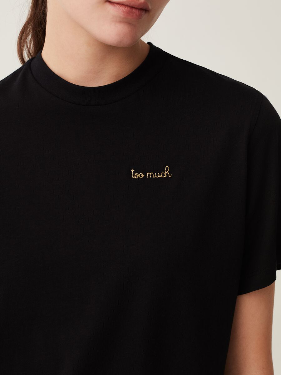 T-shirt in cotone con scollo rotondo_3