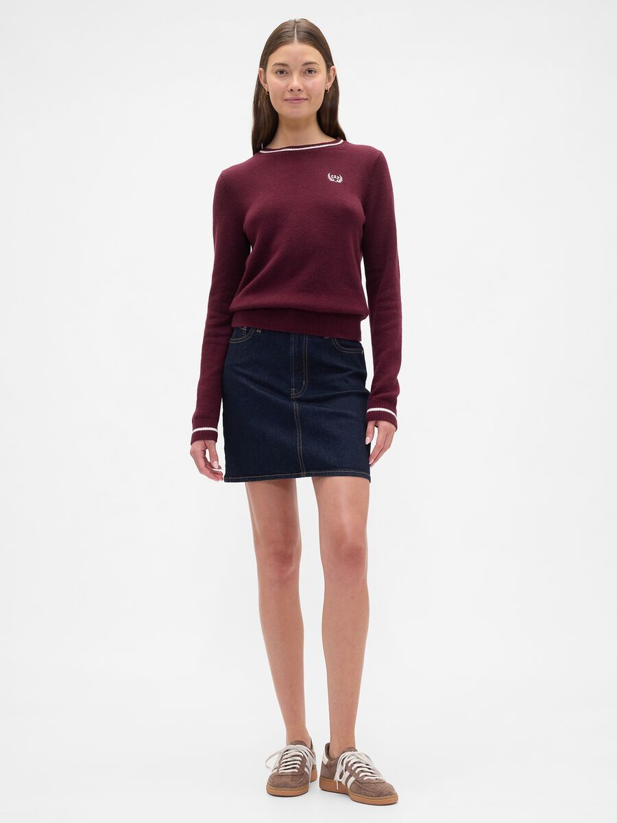 Red Sweater in Mixed Yarn_2